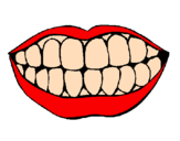 Desenho Boca e dentes pintado por sofia