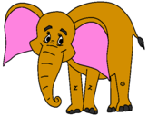 Desenho Elefante feliz pintado por luana