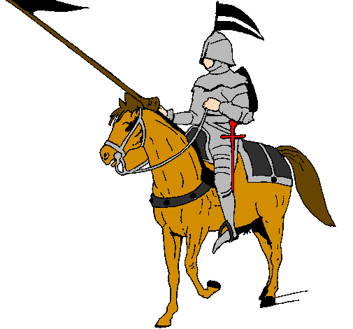 Desenho Jóquei a cavalo pintado por Cavaleiro medieval