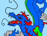 Desenho Dragão japonês pintado por ana