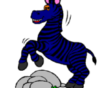Desenho Zebra a saltar pedras pintado por ana