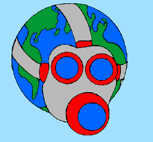 Terra com máscara de gás