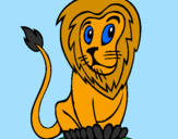 Desenho Leão pintado por eder