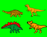 Desenho Dinossauros de terra pintado por dino