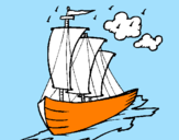 Desenho Barco veleiro pintado por caua jefersomlll         