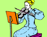 Desenho Dama violinista pintado por laila