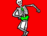 Desenho Esqueleto contente pintado por gustavo