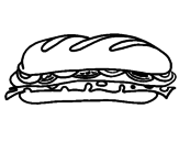 Desenho Sanduíche vegetal pintado por sanduba