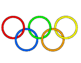 Desenho Argolas dos jogos olimpícos pintado por raquel