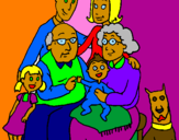 Desenho Família pintado por ELVIRA SUBIELA
