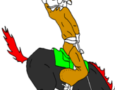 Desenho Vaqueiro a cavalo pintado por lucas
