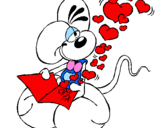 Desenho Rato apaixonado pintado por jessica