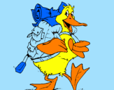 Desenho Pato excursionista pintado por eliana c s l