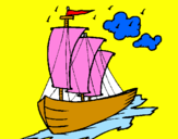 Desenho Barco veleiro pintado por willian