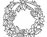 Desenho Coroa de flores natalícias pintado por rita