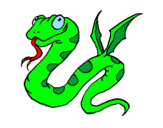 Desenho Serpente com asas pintado por Riscs