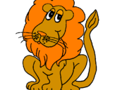 Desenho Leão pintado por Guilherme Leme