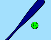 Desenho Bastão de basebol e bola pintado por bruno