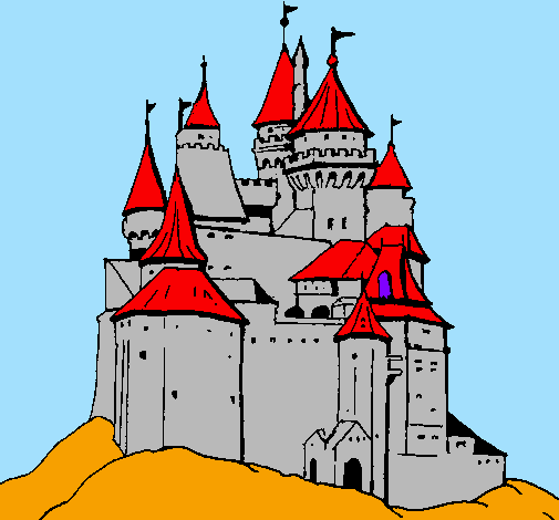 Desenho Castelo medieval pintado por victor