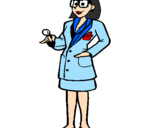 Desenho Doutora com óculos pintado por Fernandinha 