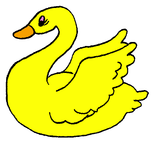 Desenho Cisne pintado por pata