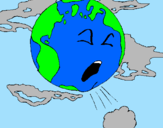 Desenho Terra doente pintado por laura
