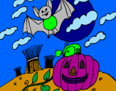 Desenho Paisagem Halloween pintado por Ingride
