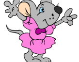 Desenho Rata com vestido pintado por emilly
