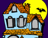 Desenho Casa do mistério pintado por karen