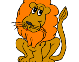 Desenho Leão pintado por virlena