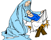 Desenho Nascimento do menino Jesús pintado por Raayssa  Gatiinha