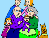 Desenho Família pintado por mariana