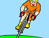 Desenho Ciclista com gorro pintado por joao