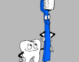 Desenho Dentes e escova de dentes pintado por pedro antonio