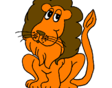 Desenho Leão pintado por dri