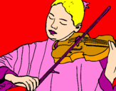 Desenho Violinista pintado por lulu
