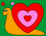 Desenho Caracol coração  pintado por hariane