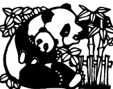 Desenho Mamã panda pintado por rita
