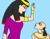 Desenho Mãe e filho egipcios pintado por -Patrícia-