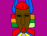 Desenho Máscara africana pintado por vitor  luis  cofferri