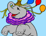 Desenho Elefante com 3 balões pintado por rafael