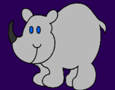 Desenho Rinoceronte pintado por Tamires