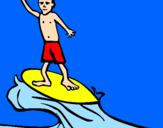 Desenho Surfe pintado por dori