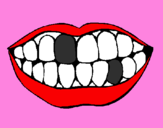 Desenho Boca e dentes pintado por eliane