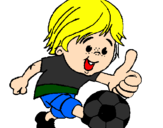 Desenho Rapaz a jogar futebol pintado por jhonatans