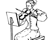Desenho Dama violinista pintado por elian