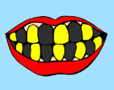 Desenho Boca e dentes pintado por jaum