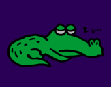 Desenho Crocodilo a dormir pintado por jo