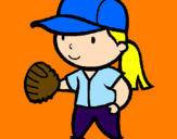 Desenho Jogadora de basebol pintado por Júlia