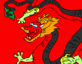 Desenho Dragão chinês pintado por Mayara